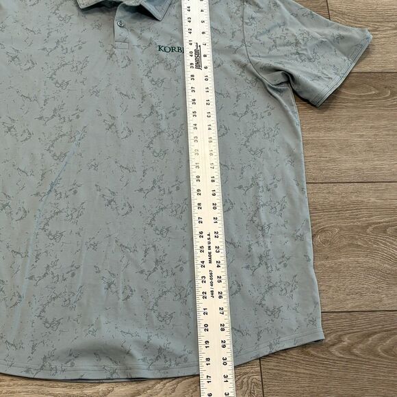 Travis Mathew Golf Shirt Polo Mens XXL 2XL Blue All Over Pattern Tie Dye Preppy - Picture 5 of 8